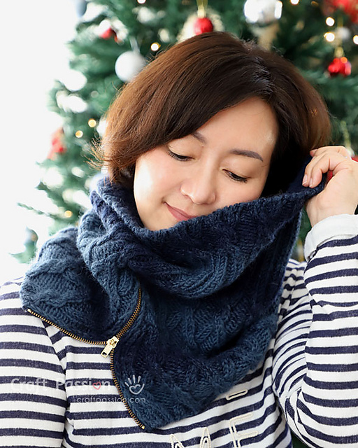 Cable Knit Zipper Cowl