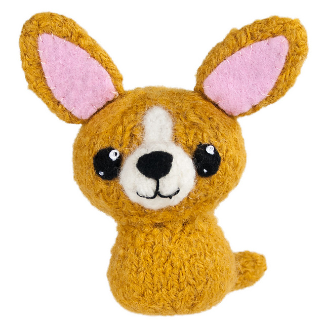 Felted Knit Amigurumi Chihuahua Dog
