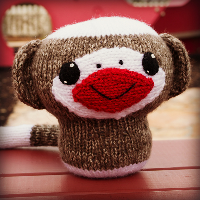 Knit Sock Monkey, 8 inch