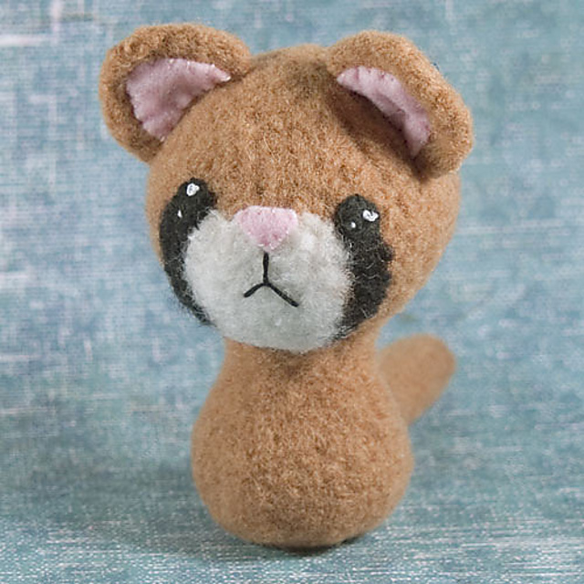 Felted Knit Amigurumi Cougar