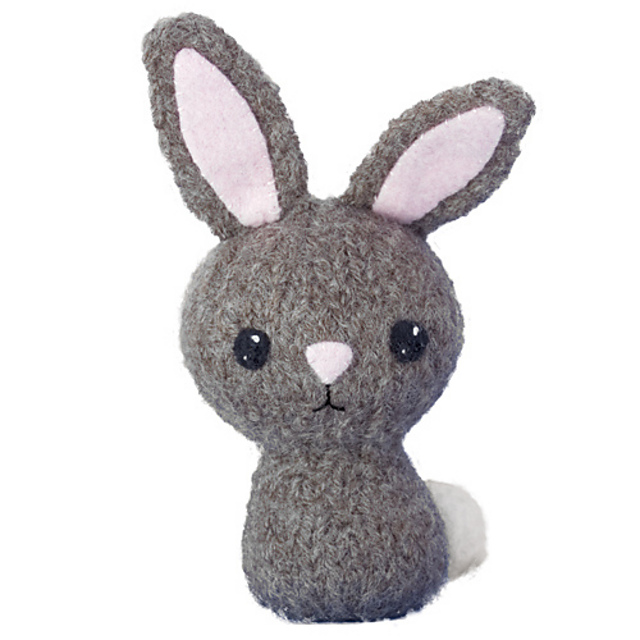 Felted Knit Amigurumi Bunny