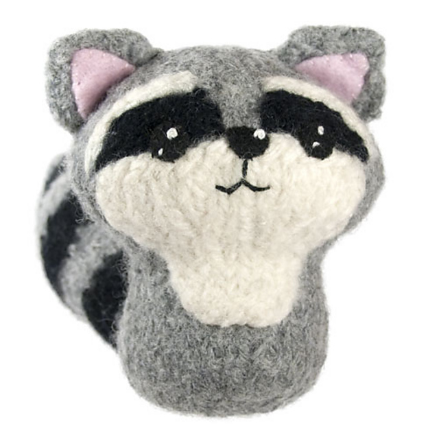 Felted Knit Amigurumi Raccoon