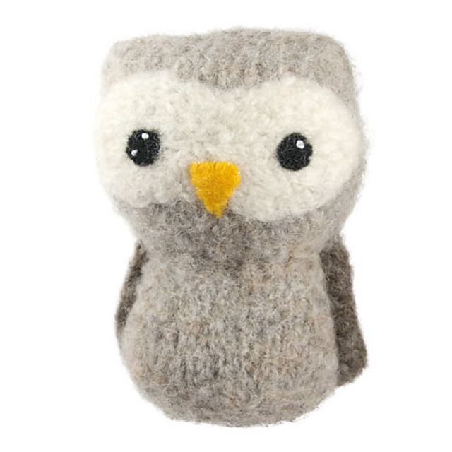 Felted Knit Amigurumi Owl
