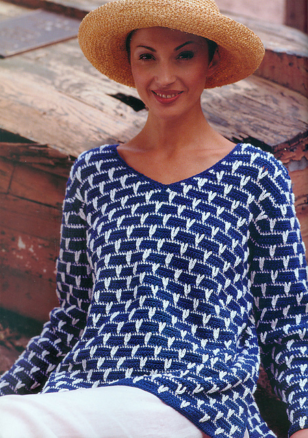 Nautical V-Neck Pullover