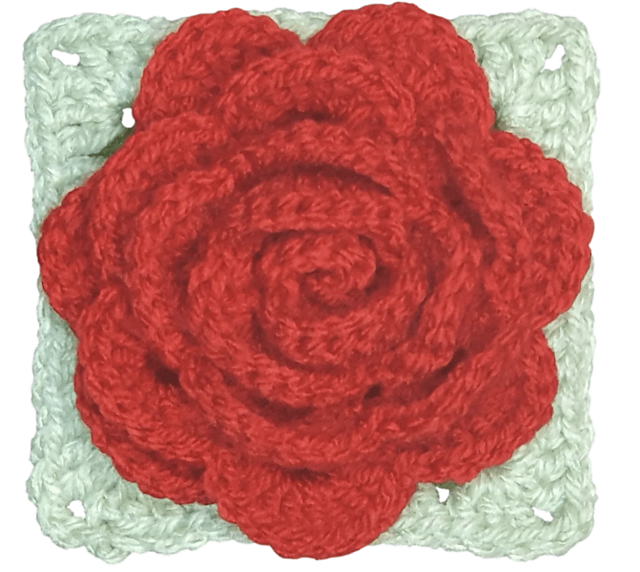 3D Rose Granny Square