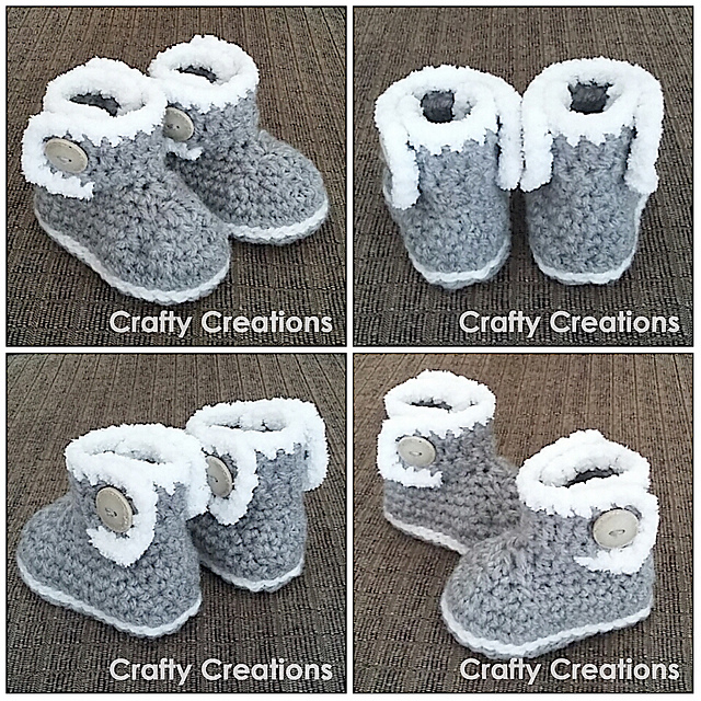 Woolly Booties with Two Buttons