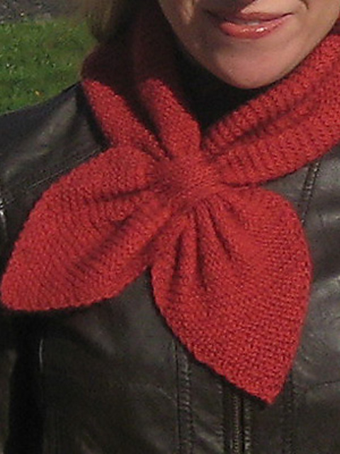 Garter Stitch Keyhole Scarf Pattern Bow Tie Child's Crochet