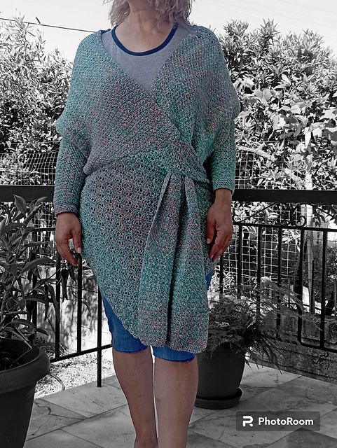 Wrap with sleeves "Rosy Glow"