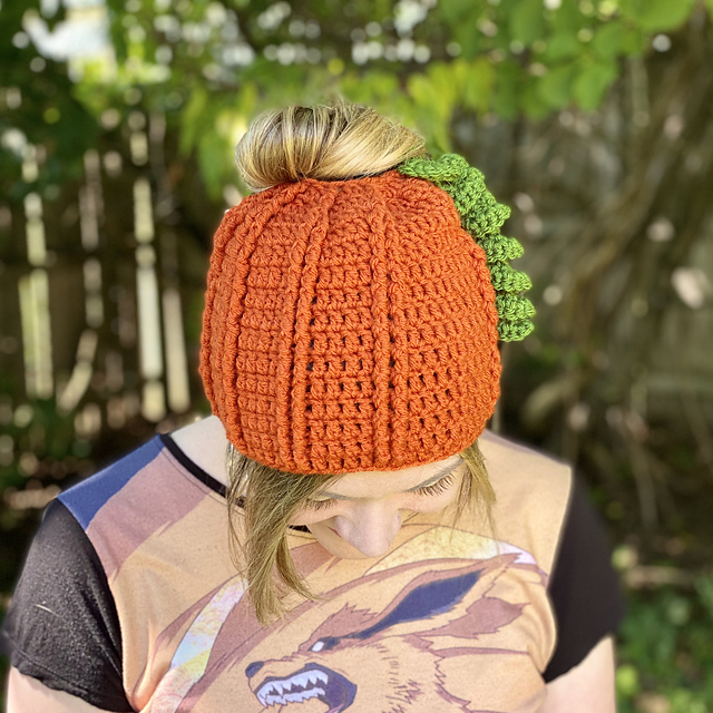 Pumpkin Messy Bun Beanie
