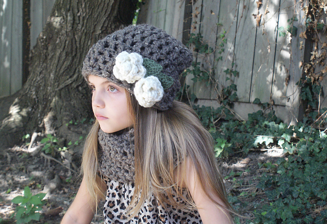 Double Rose Hat and Cowl