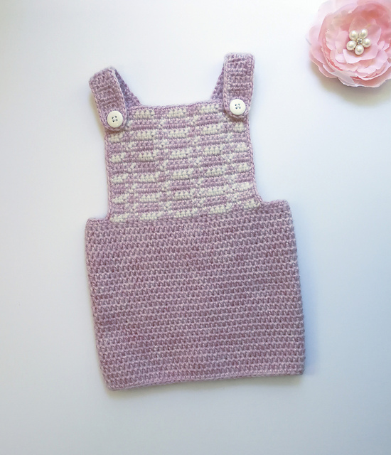 Ravelry Baby Girl Overall Dress pattern by Jennifer Lynas