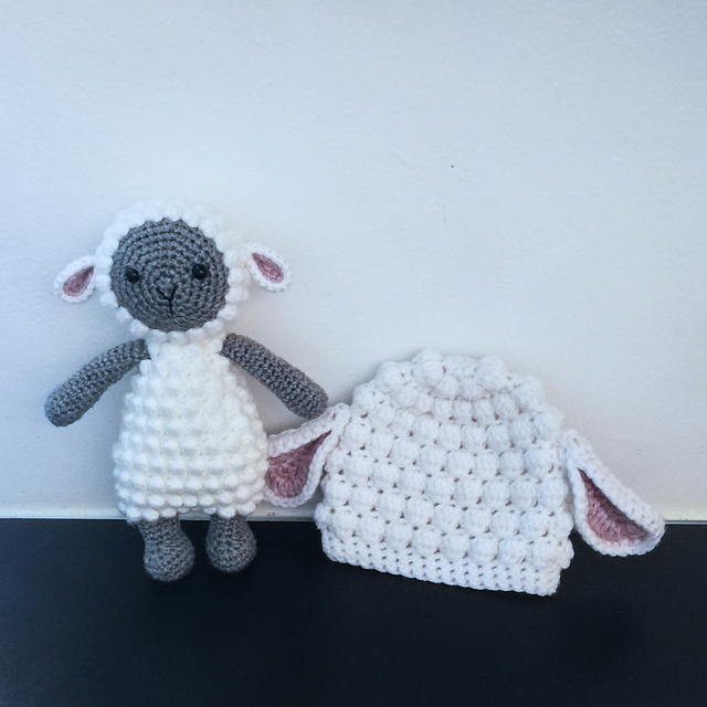 Lamb Photo Prop. Hat and Amigurumi Toy