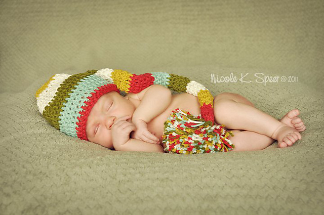 Long Striped Elf Hat