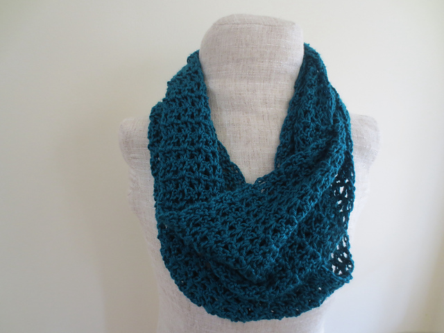 Turquoise V Stitch Infinity Scarf