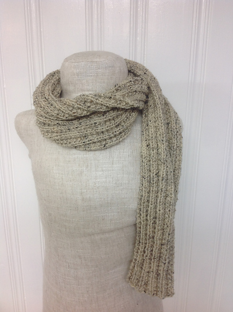 Knit Ribbed Oatmeal Scarf