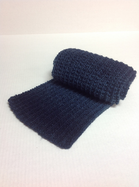 Navy Ribbed Scarf