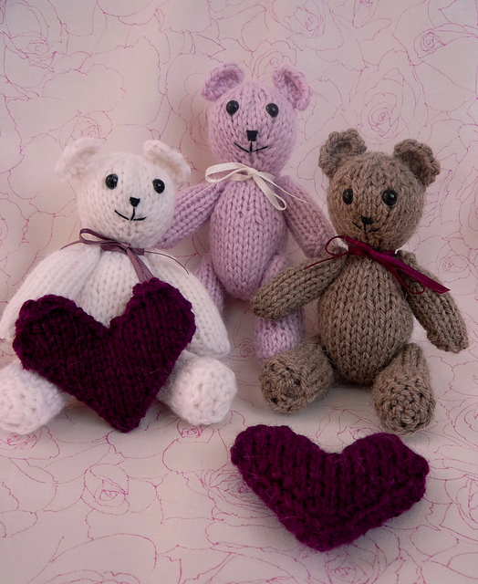 TINY TEDDY BEAR with a HEART
