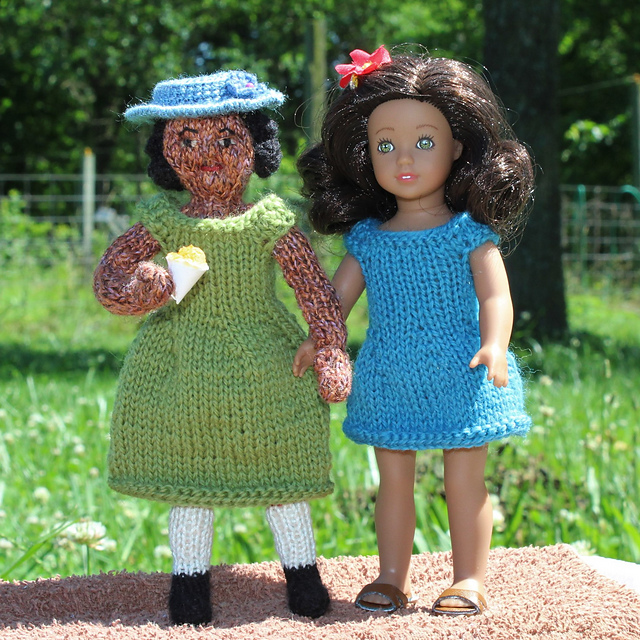 Cap Sleeved Dress for Hitty and AG Mini Dolls