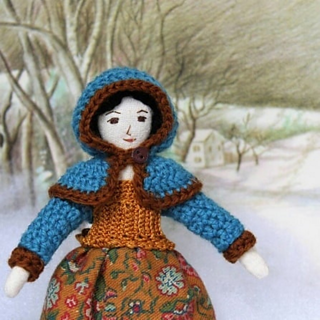 Hooded Capelet for Tiny Rag Dolls