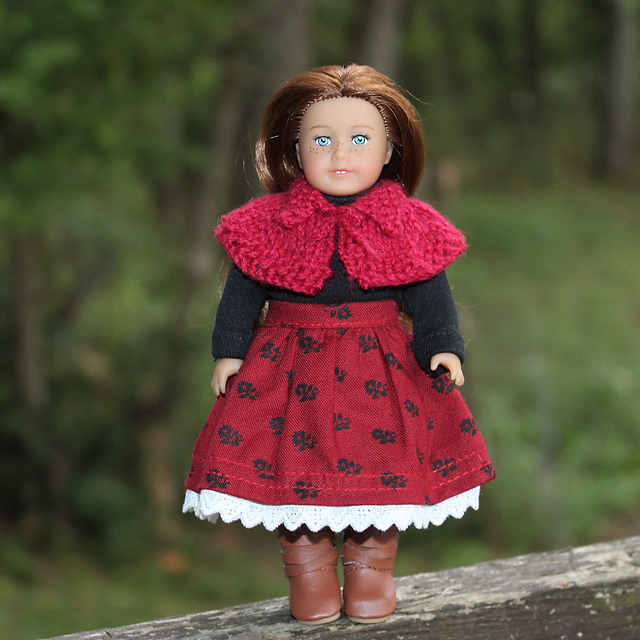 Claire's Capelet for Hitty and AG Mini Dolls