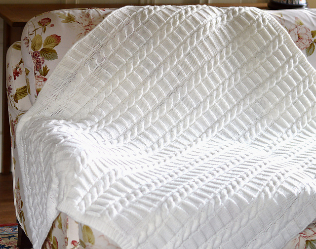 Ravelry Cable Ladder Blanket pattern by Caroline Brooke