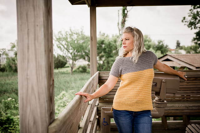 Herringbone Split Waist Tee