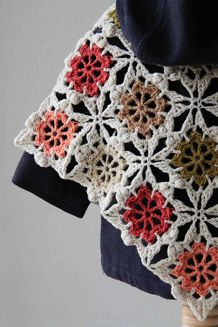 Flower Square Baby Poncho