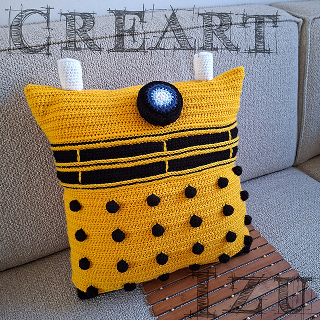 Dalek-inspired Crochet Cushion