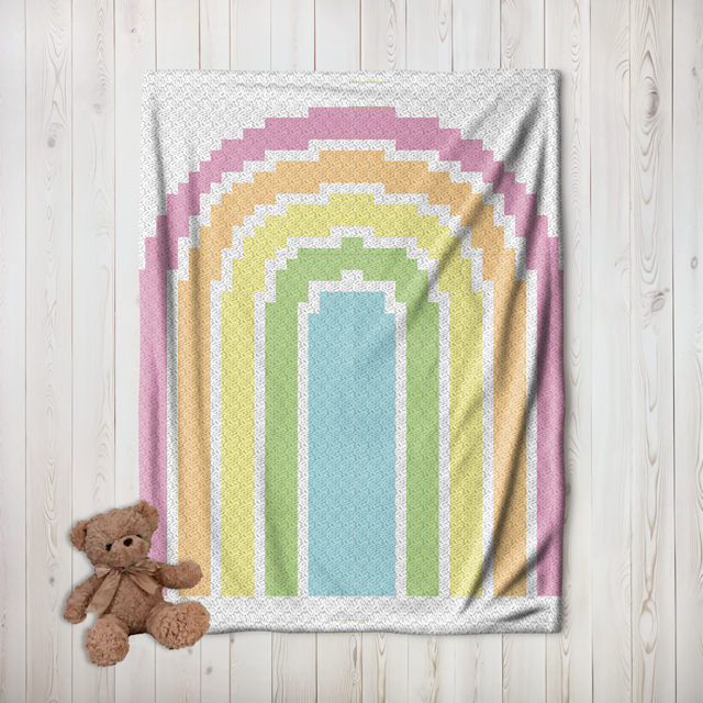 C2C Rainbow Baby Blanket