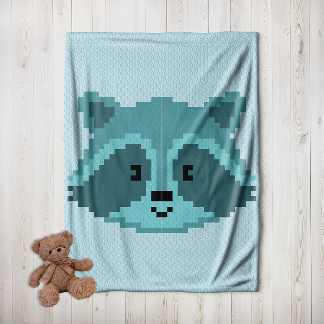 C2C Raccoon Baby Blanket