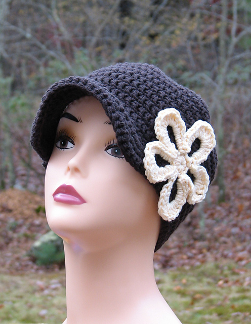 Easy Ladies "Kiera" Beanie with Visor & Flower
