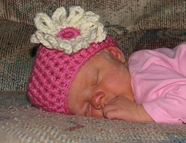 Lazy Daisy Infant Baby Beanie Hat with Flower