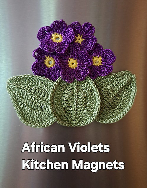 African Violet Bunch Magnets