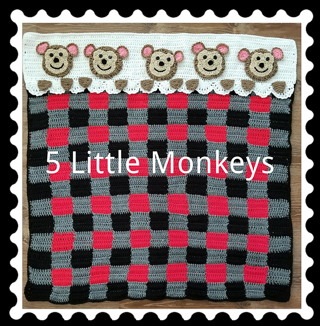 5 Little Monkeys Baby Blanket