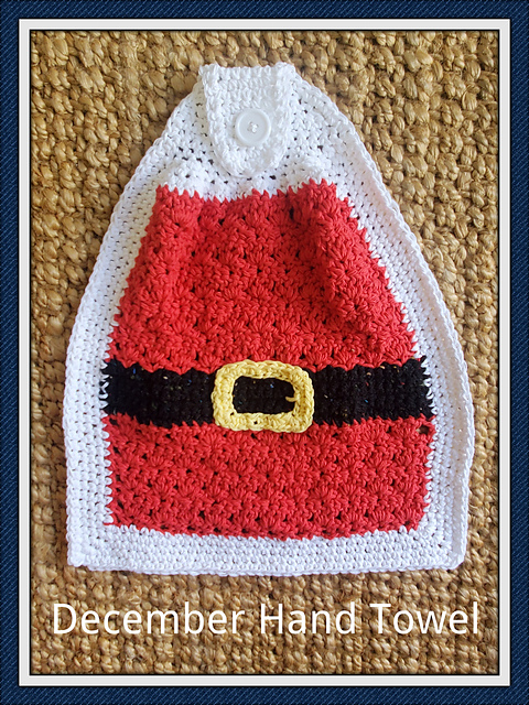 December Santa Coat Hanging Hand Towel