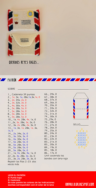 Amigurumi air mail envelope