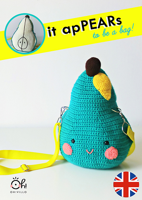Amigurumi pear bag for kids