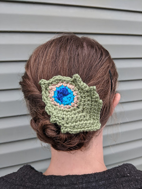 Peacock Feather hair barrette