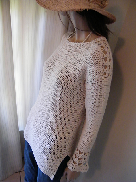Summer top with shoulder detail