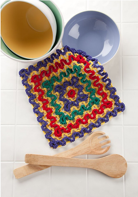 Concentric Squares Wiggly Dishcloth