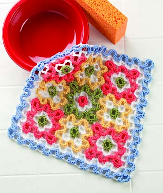 Nine Squares Wiggly Dishcloth