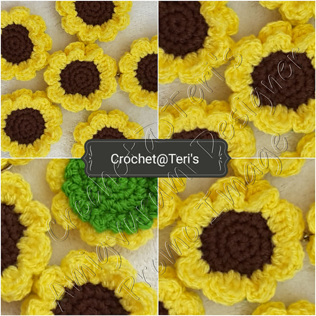 Ravelry Sunflower Keychain pattern by Crochet at Teri's