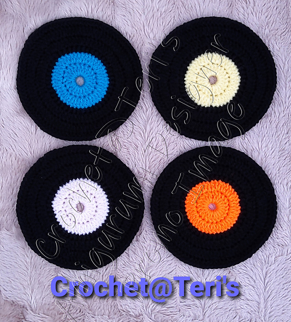 Ravelry Vinyl Record Coasters pattern by Crochet at Teri's