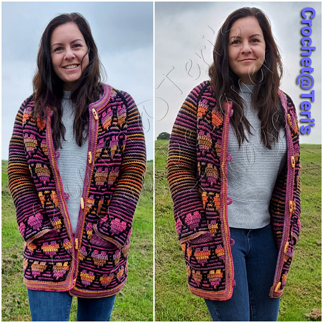 Ravelry: Shades of Love Mosaic Cardigan pattern by Crochet at Teri's