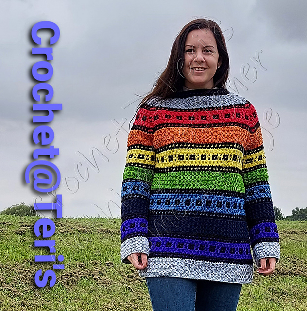 Textured Stripes Mosaic Sweater