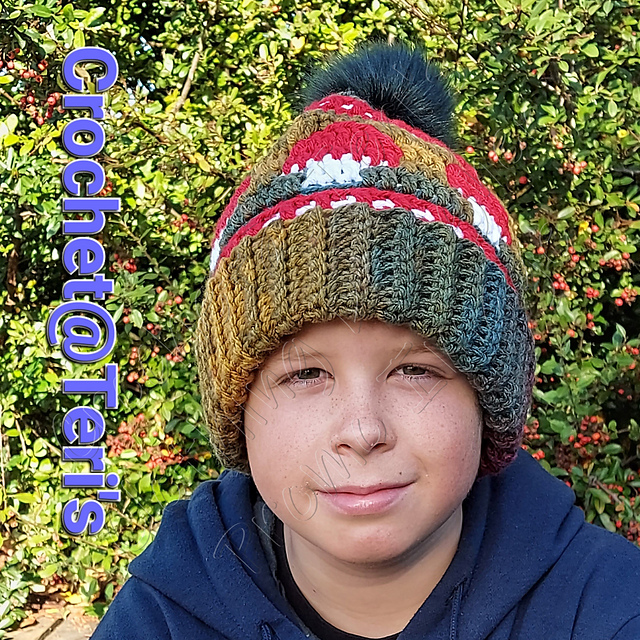 Mushroom Pixie Mosaic Bobble Hat