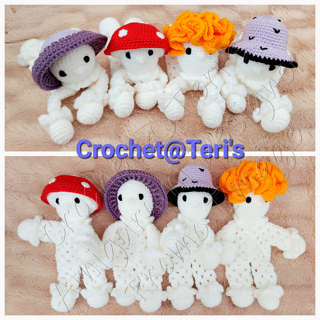 Fungi Fun Guys Granny Hexagon Loveys