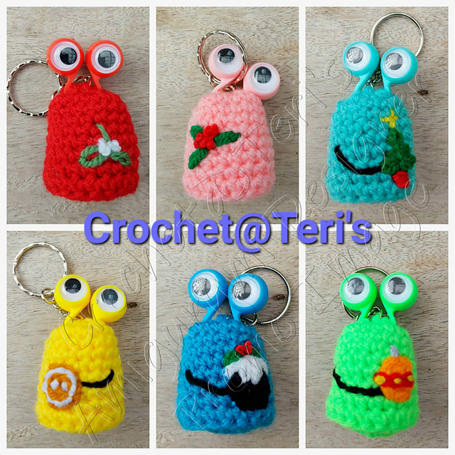 Ravelry Christmas Googly Eyed Alien Keychains pattern by Crochet at Teri's