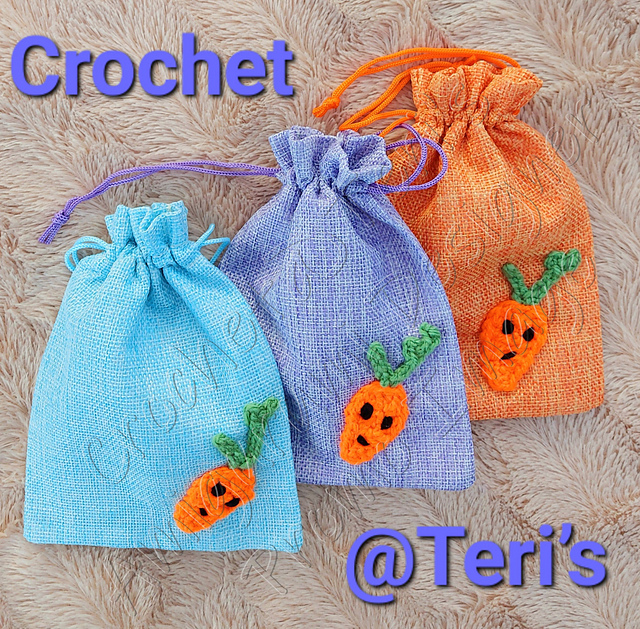 Easter Carrot Applique Gift Bag