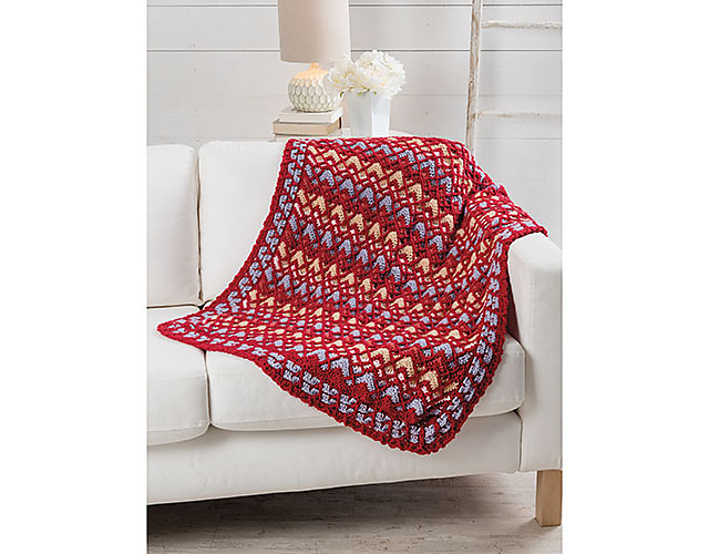 Indigo Chevron Throw